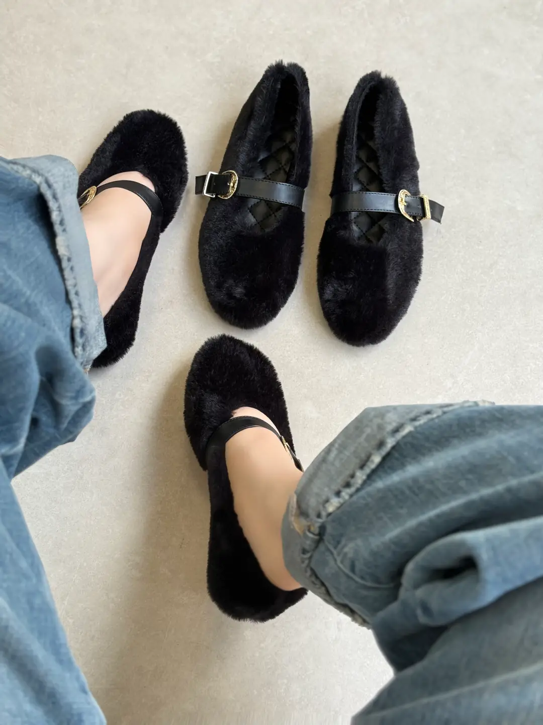 Poppy Aksesuarlı Peluş Babet  - Siyah