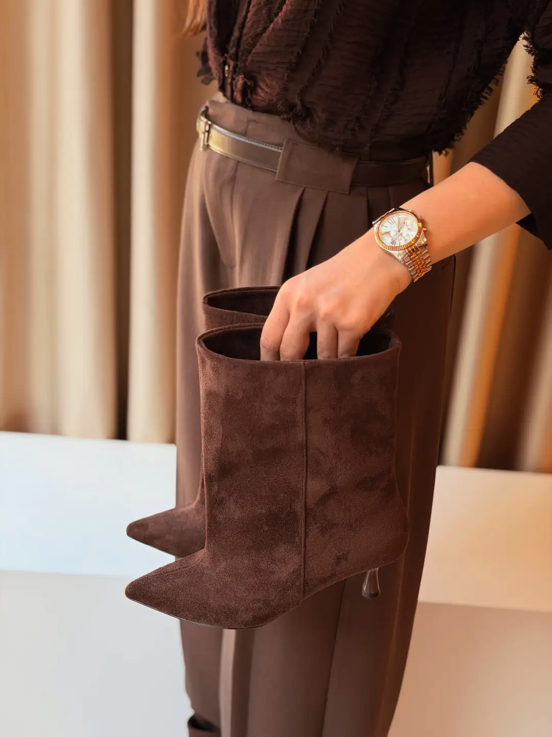 Zegna Topuklu Süet Bot