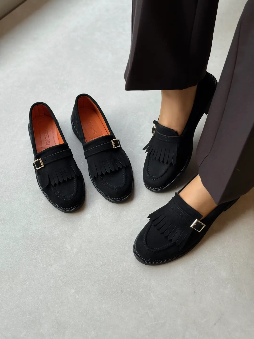 Jesy Püsküllü Toka Detaylı Loafer - PARLAK SİYAH
